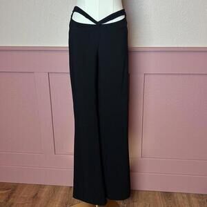 euphoria goth alt y2k cut out flare pants  body central small black grunge party